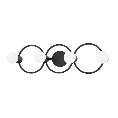 Mitzi Hope 4 Light Bath And Vanity 8 In. Textured Black H413304-TBK