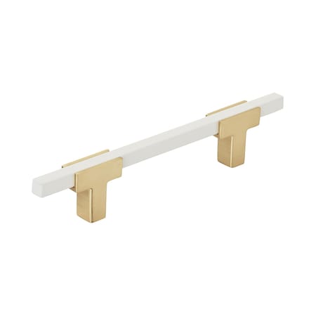 Amerock Urbanite 3-3/4 in 96 mm Center-to-Center Brushed Gold/White Cabinet Pull BP77896BGLWHT
