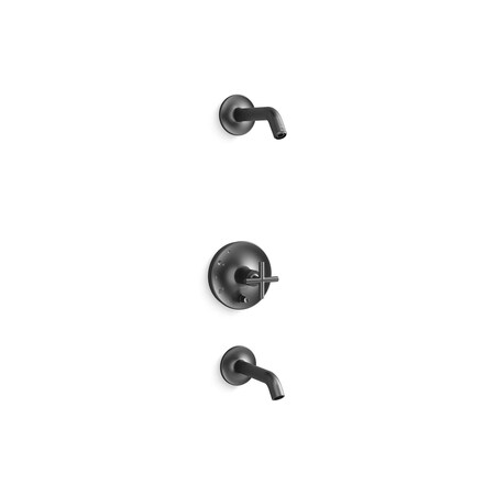 Kohler Purist Rite-Temp Tub & Shower trim kit with diverter and cross handle (Showerhead not included) T14420-3L-BGP