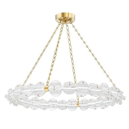 Hudson Valley Lighting Lindley 1 Light Chandelier 40 In. Aged Brass 1938-AGB