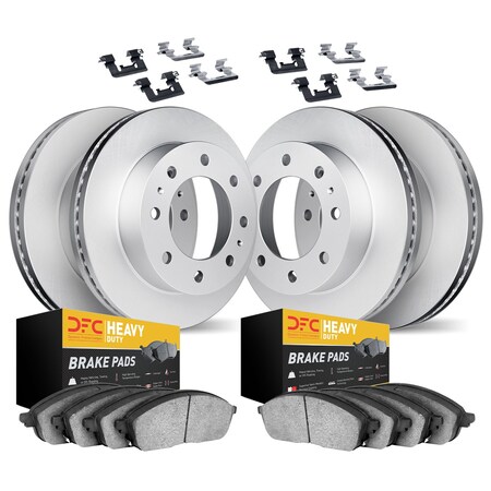 Dynamic Friction Co DFC GEOSPEC Coated Rotor- Heavy Duty Brake Pad includes Hardware 4214-54066