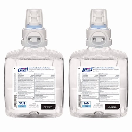 Purell Green Certified Advanced Refreshing Foam Hand Sanitizer, For CS8, 1,200 mL, Fragrance-Free, 2PK 7851-02