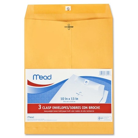 Mead 10 in. W X 13 in. L Other Brown Envelopes 3 pk 76014