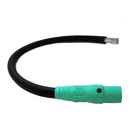 Power Assemblies Type W Pigtail 400A 4/0 AWG Series 16 Male Camlock to Tinned 3 ft, Green 40TW16003MTG