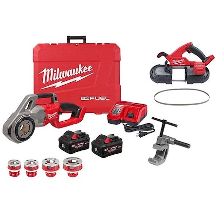 Milwaukee Tool M18 FUEL Pipe Threader +Band Saw +Blades 2870-22, 2829-20, 48-39-0609