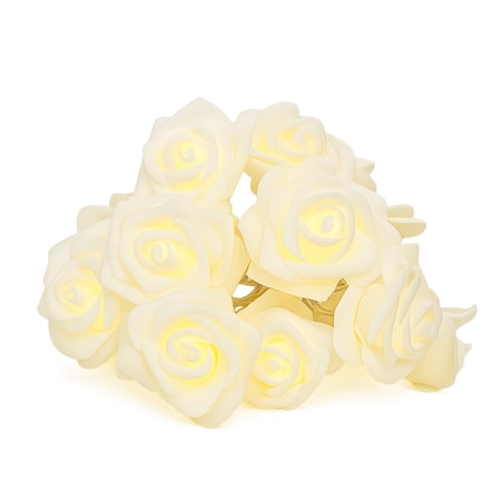 Elegani 20 LED Rose Flower String Lights - 9.5ft Warm White, 5mm Bulbs, 12 in. Lead, 6 in. Spacing PH-20LED-WWH
