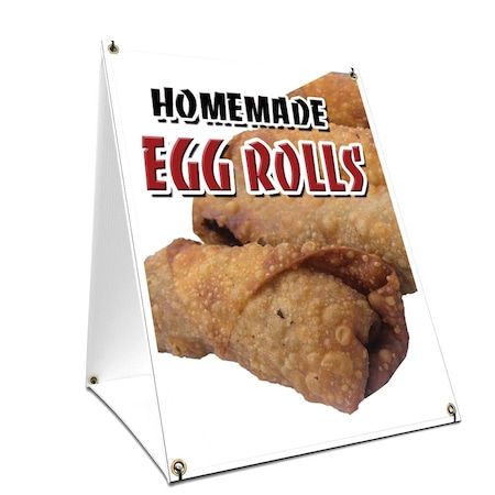 Signmission Homemade Egg Rolls, 36 Inch x 24 Inch A-frame Yard Sign, Plastic Sign SBC-2436-Homemade Egg Rolls