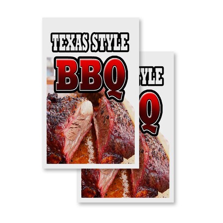 Signmission Texas Style Bbq, Vinyl Decals Only 24 Inch x 36 Inch, Vinyl Decal, 2PK DSB-2436-2PACK-Texas Style Bbq