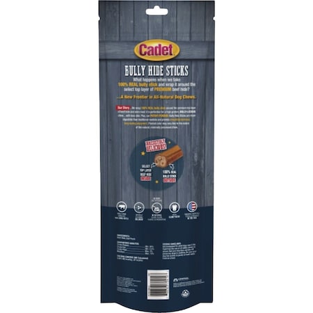 Cadet Large Bully Hide Sticks All-Natural Dog Chews, 4-Count C70414