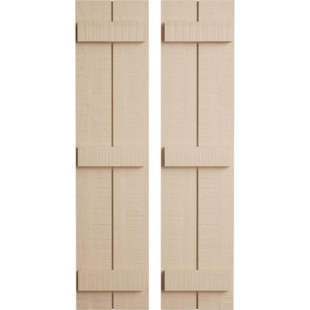 Ekena Millwork Rustic Two Board Joined Board-n-Batten Rough Cedar Faux Wood Shutters, 11W x 72H, PR SHUBJS11X72RCPR
