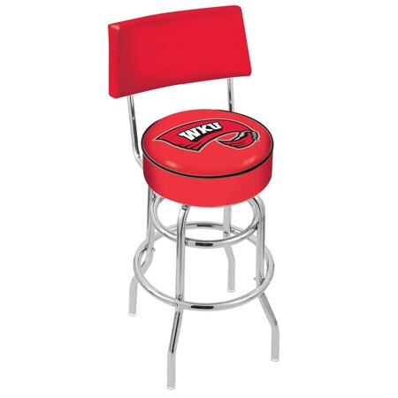 Holland Bar Stool Co 30" Chrome 2-Ring Western Kentucky Swivel Bar Stool, Back L7C430WestKy