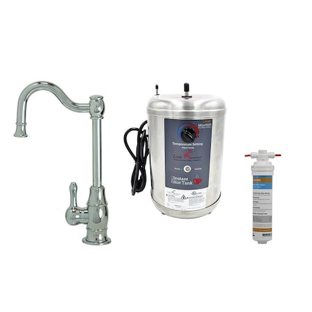 Mountain Plumbing Hot Water Faucet with 2 Curved Body and Handle and Tank in PVD Brushed Nickel MT1870DIY-NL/PVDBRN