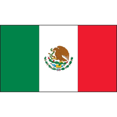 Accuform Hard Hat Sticker, 3 in Length, 112 in Width, Mexico Flag Legend, Reflective Adhesive Vinyl LHTL696