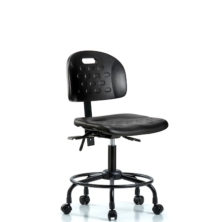 Blue Ridge Ergonomics Desk Chair Newport Desk Chair, RT, Tilt Casters, No Arms, 19" to 23" Height, Black; Blue BR-HPDHCH-RT-T1-A0-RC