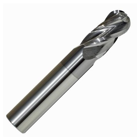 Monster Tool 4 Flute Long Length End Mill, Single End Ballnose, 5/32in dia., 2-1/2in overall lgth, TiCN Finish 226-001008
