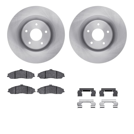 Dynamic Friction Co DFC Rotors with EURO 5000 Ceramic Brake Pads includes Hardware 6612-46039