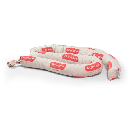 Green Boom Sorbent Boom, 24 gal, Oils, White B0510S