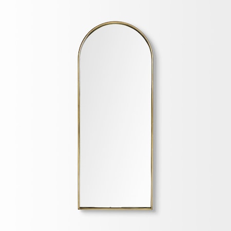 Homeroots 70" Gold Arch Metal Framed Accent Mirror 376436