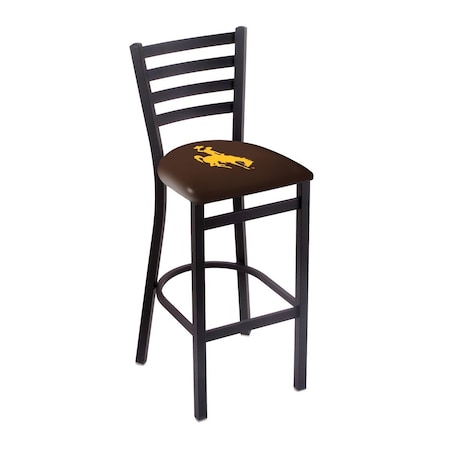 Holland Bar Stool Co 25" Blk Wrinkle Wyoming Stationary Counter Stool, Ladder Back L00425Wymng