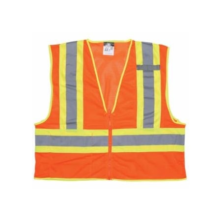 Mcr Safety WCCL2O Luminator, Class 2 Safety Vest, 4X-Large, Fluorescent Orange 611-WCCL2OX4