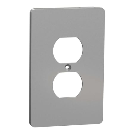 Square D Cover Frame, X Series, for Duplex Socket, Number of Gangs: 1 Plastic, Matte Finish, Gray SQWS422011GY