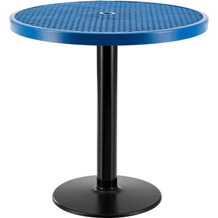 Global Industrial 36" Round Outdoor Counter Height Table, 36"H, Blue 278002BL