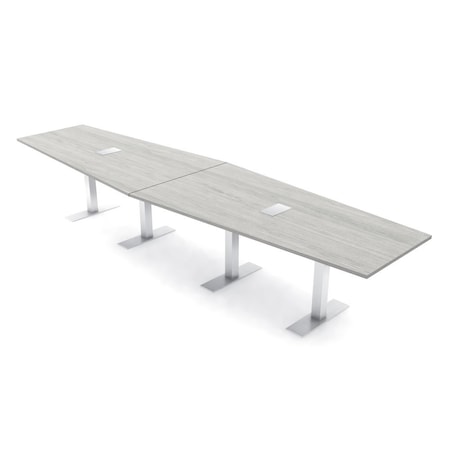 Skutchi Designs 14ft Conference Table With Power Unit | 14 Person Modular Hexagon Meeting Table | Harmony Series HAR-HEX.IR-48X168-T-K458-ESIL