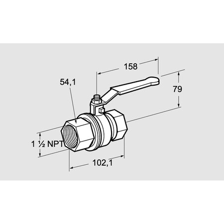 Honeywell Kromschroder VLV, BALL, MAN, 1.5 IN., NPT, AKT 40TN88 KS03152312