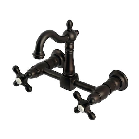Kingston Brass Two-Handle Wall Mount Bridge Kitchen Faucet, Oil Rubbed Bronze KS2445AX