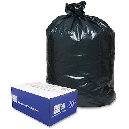 Webster Industries Classic, LINEAR LOW-DENSITY CAN LINERS, 60 GAL, 0.9 MIL, 38in X 58in, BLACK, 100PK 385822G