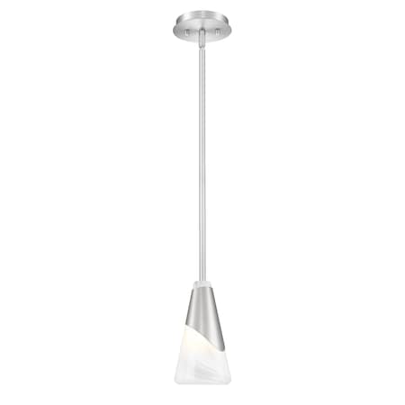 Z-Lite Aimie 1-Light Pendant with Rod, 6 in W, Brushed Nickel 828P6-ROD-BN