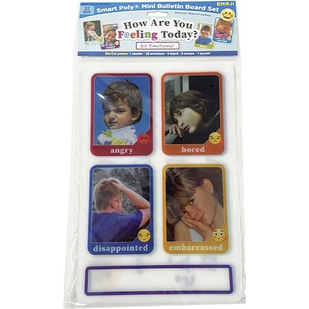 Ashley Smart Poly Mini Bulletin Board Set, Picture Emotions, 20 ct 96007