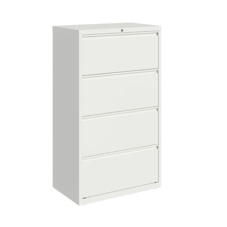Hirsh 30 in W 4 Drawer Lateral File Cabinet, White, A4/Legal/Letter 23698