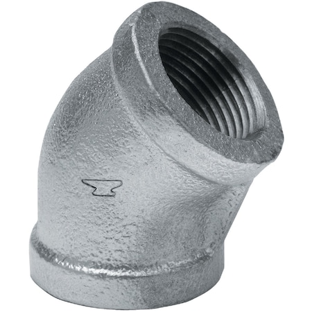 Anvil 1'' 45 Deg. Galvanized Elbow, 1/8 Bend 8700126702