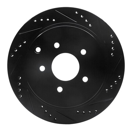 Dynamic Friction Co DFC Brake Rotor - Drilled and Slotted - Black 633-67089R