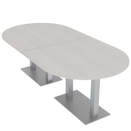Skutchi Designs Racetrack Conference Table With Power Unit, 48 in W, 96 in L, Ivory HAR-RAC-48X96-DOU-K458-NA