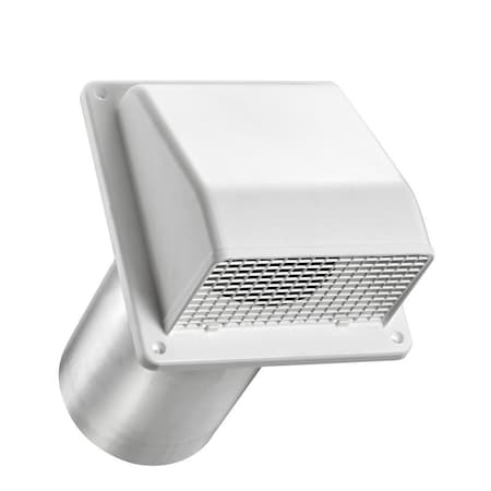 Lambro Air Intake Louver Vent, 6 in Dia, Plastic, White 606WTP