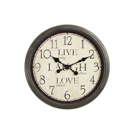 Monarch Specialties Clocks, 16'' Round, Wall Clock, Antique Brown, Transitional I 9085
