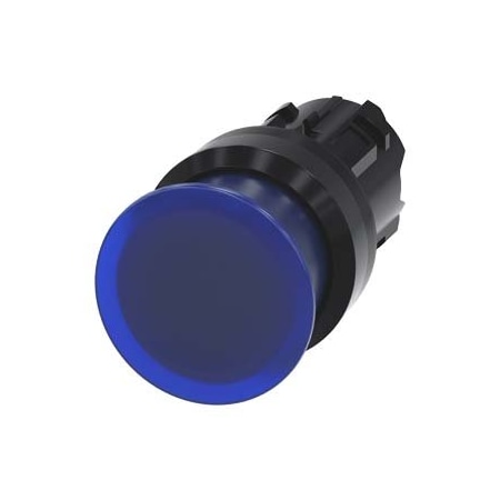 Siemens Illuminated mushroom pushbutton, 22 mm, round, plastic, blue, 30 3SU1001-1AD50-0AA0-ZY13