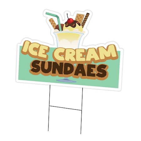 Signmission Ice Cream Sundaes Die Cut Yard & Stake plastic coroplast window, C-DC-1216-Ice Cream Sundaes C-DC-1216-DS-Ice Cream Sundaes19