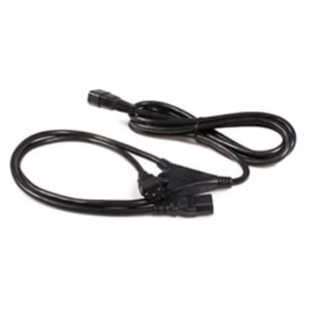 Ezgeneration SJT Extension Cord, 16 AWG, Indoor, 16/3, 2 Outlets, IEC 320 C13, Black, PVC, IEC 320 C14, 10 ft EZ523996