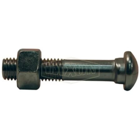 Dixon Oval Neck Track Bolt with Nut, Carbon Steel, 1/2 in Nominal, NPT End Style, Electro-Plated BLT50300