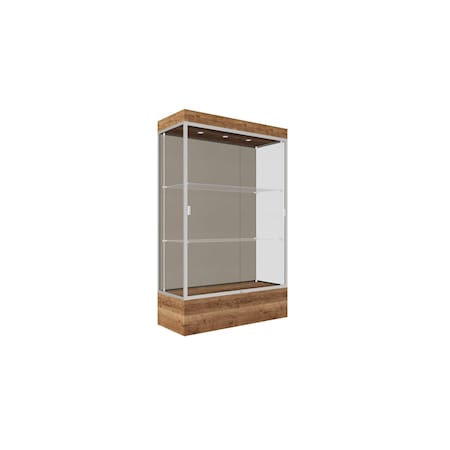 Ghent 76''H x 48''W x 20''D Edge Display Case 12'' Base w/ Chocolate Back & Satin Frame 94LFCO-SN-PUO