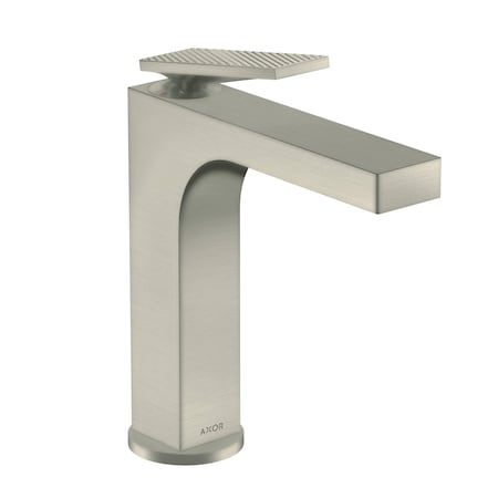 Axor Citterio Single-Hole Faucet 160 with Pop-Up Drain- Rhombic Cut, 1.2 GPM in Brushed Nickel 39071821