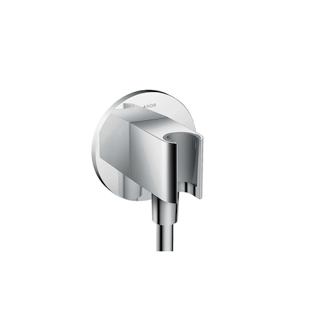 Axor ShowerSolutions Wall Outlet with Handshower Holder, Round in Chrome 36733001
