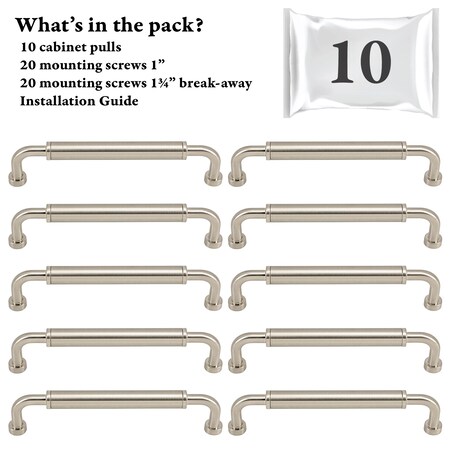 Designperfect 5 1/16'' Center-to-Center Barrel Pull, 10PK DPA10T964SNB