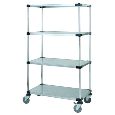 Quantum Storage Systems SOLID SHELF MOBILE CART 4 SHELVES - 74in M1848SG47