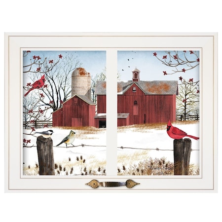Homeroots Winter Friends 5 White Framed Print Wall Art 406222