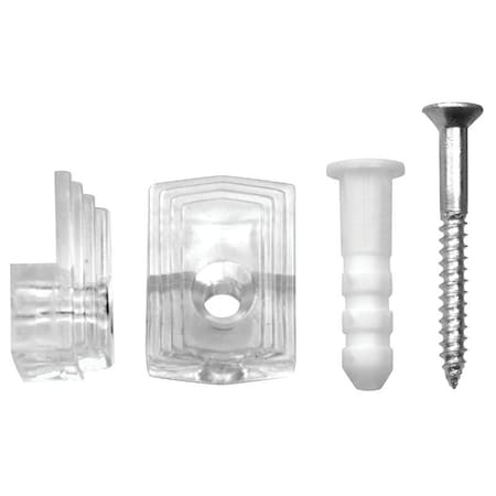 Ook Mirror Clip Set, 20 lb, Plastic, Clear, Wall Mounting, 10PK 50224