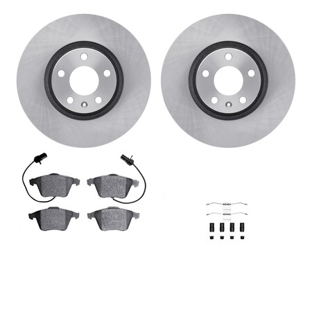 Dynamic Friction Co DFC Rotors with EURO 5000 Ceramic Brake Pads includes Hardware 6612-73188